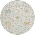 thumbnail image 3 of HomeRoots 622936 8 ft. Ivory, Gray & Taupe Floral Washable Transitional Indoor & Outdoor Round Area Rug, 3 of 9