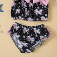 thumbnail image 2 of XFHLMJFF Toddler Summer Girls Bowknot Cow Printed Ruffles Two Piece Swimwear Swimsuit Bikini With Hat 12-18M, 2 of 8