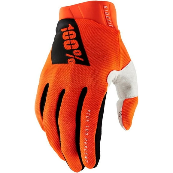 100% Ridefit Gloves (Large, Flo Orange)