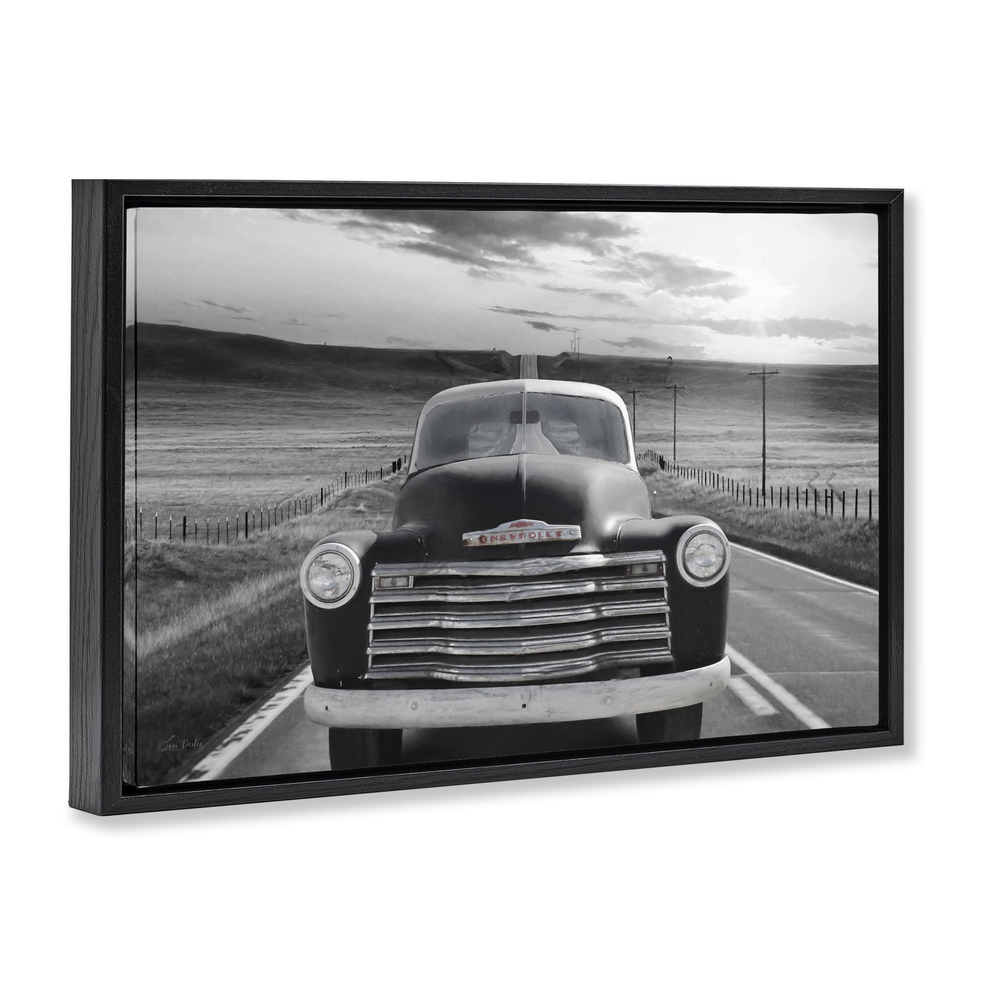 Stupell Industries Vintage Car Photography Transportation Photography Black Floater Framed Art Print Wall Art, 31 x 21