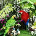 thumbnail image 5 of PEACNNG 2 Pieces Parrot Decor Outdoor Tiki Bar Decorations Large Realistic Parrot Statues for Outside Red Green Lifelike Bird Sculptures Garden Patio Yard Lawn Figurines, 5 of 5