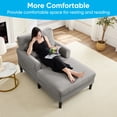 thumbnail image 5 of BALUS Chaise Lounge Chair Indoor, Oversized Velvet Sleeper Chair With Comfy Backrest Pillow, Modern Living Room Sofa Chair, Light Grey, 5 of 8