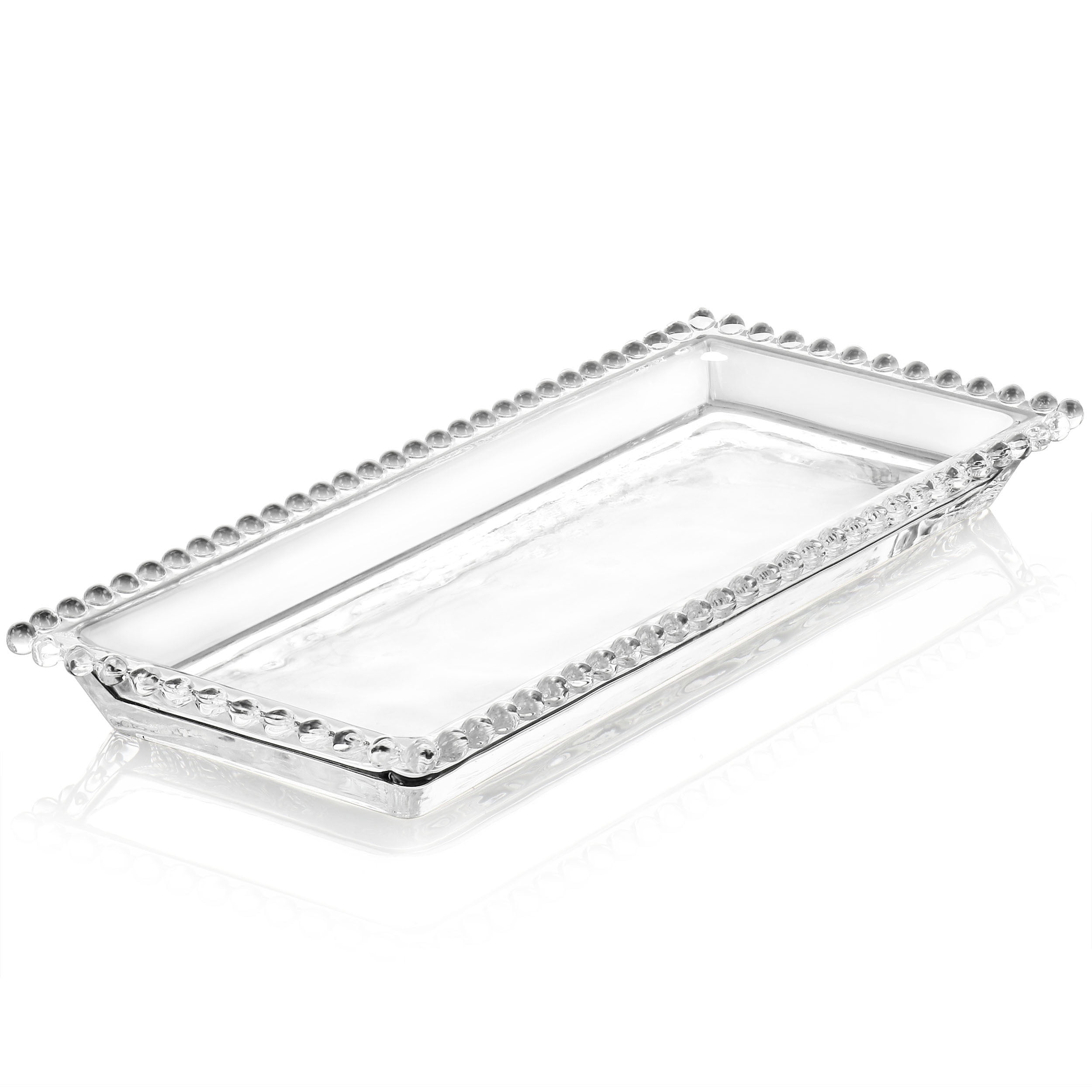 Gibson Home Sereno 3-Piece Glass Serving Platter and Bowl Set, Clear Tableware for Entertaining & Everyday Use