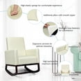 thumbnail image 4 of Patiojoy 2-in-1 Upholstered Rocking Chair with Wood Leg & Pillow Relax Sofa Chair Beige, 4 of 10