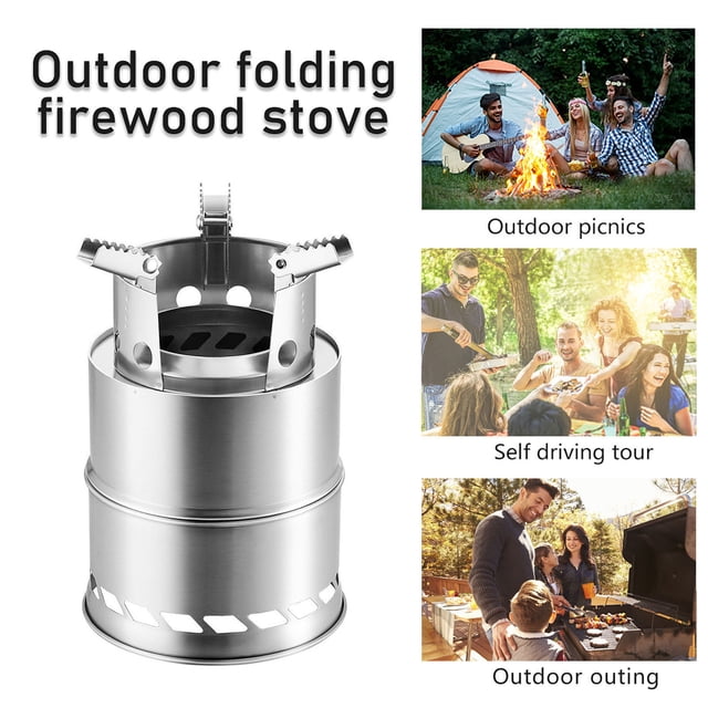 Binmer Portable Outdoor Grill Rack Stove Pan Camping Roasters Charcoal BBQ Oven Picnic Cookware