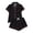 A25 Black, variant on FASHOFT Cute Pajamas for Women Set 2 Piece Button Down Cherry Print Pjs Shorts Sets with Drawstring Short Sleeve Loungewear Soft Sleepwear Black L