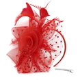thumbnail image 2 of Song Qing Tocado de plumas para mujer, sombrero para fiesta de té, broche para el pelo, ramillete, diadema nupcial, sombrero Derby, cóctel, boda, 2 of 4