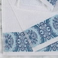 thumbnail image 3 of Superior Medallion Cotton 12 Piece Towel Set, White/ Aqua, 3 of 8
