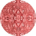 thumbnail image 1 of Ahgly Company Machine Washable Indoor Round Geometric Red Traditional Area Rugs, 3' Round, 1 of 4