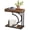 Distressed Brown, variant on Fnova Narrow Side Table, C-Shaped Modern End Table with Metal Frame, Small Sofa Side Table for Living Room, Bedside Table for Couch