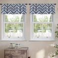 thumbnail image 2 of LALILO Kitchen Curtain Valance Indigo Dye Ethnic Floral Rod Pocket Window Curtain 52"x 18" Set of 2, 2 of 7