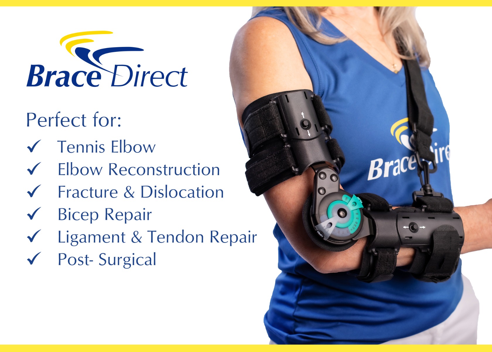 Brace Direct ROM Post-Op Rehabilitation Elbow Brace