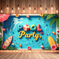 thumbnail image 6 of LUUFILx Pool Party Backdrop Banner Tropical Decorations Summer Event Outdoor Celebration Photo Booth Props Fun Background Party Supplies Vibrant Decor, 6 of 7