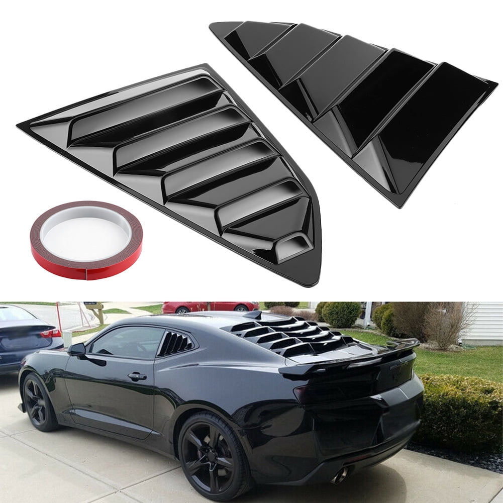 ESTINK Window Louver,Glossy Black Car Window Louvers Side Air Vent