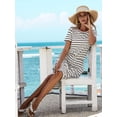 thumbnail image 2 of Vestido casual Simier Fariry a rayas blanco y negro para mujer, 2 of 4