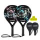 thumbnail image 1 of CAMEWIN 2 Palas de Pádel con Fundas, 2 Raquetas y 4 Pelotas,Kit de Raquetas para Pádel Fabricadas 100% Fibra de Carbono y Núcleo de Espuma Flexible de Memoria EVA, para Principiantes e Intermedios, 1 of 8