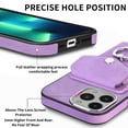 thumbnail image 3 of TECH CIRCLE Case for iPhone 13 Pro Max, [Built-in 2 Micro-SIM Card Slots] Slim Soft Shockproof Protective Cover with Ring Holder Stand + Card Holder Pocket + Eject Pin Holder - Lavender, 3 of 8