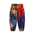 thumbnail image 2 of Crunowin Boys Cotton Pants Loose Cuffed Bottom Mosquito Repellent Design Lightweight Casual Pants Red Size 4T, 2 of 3