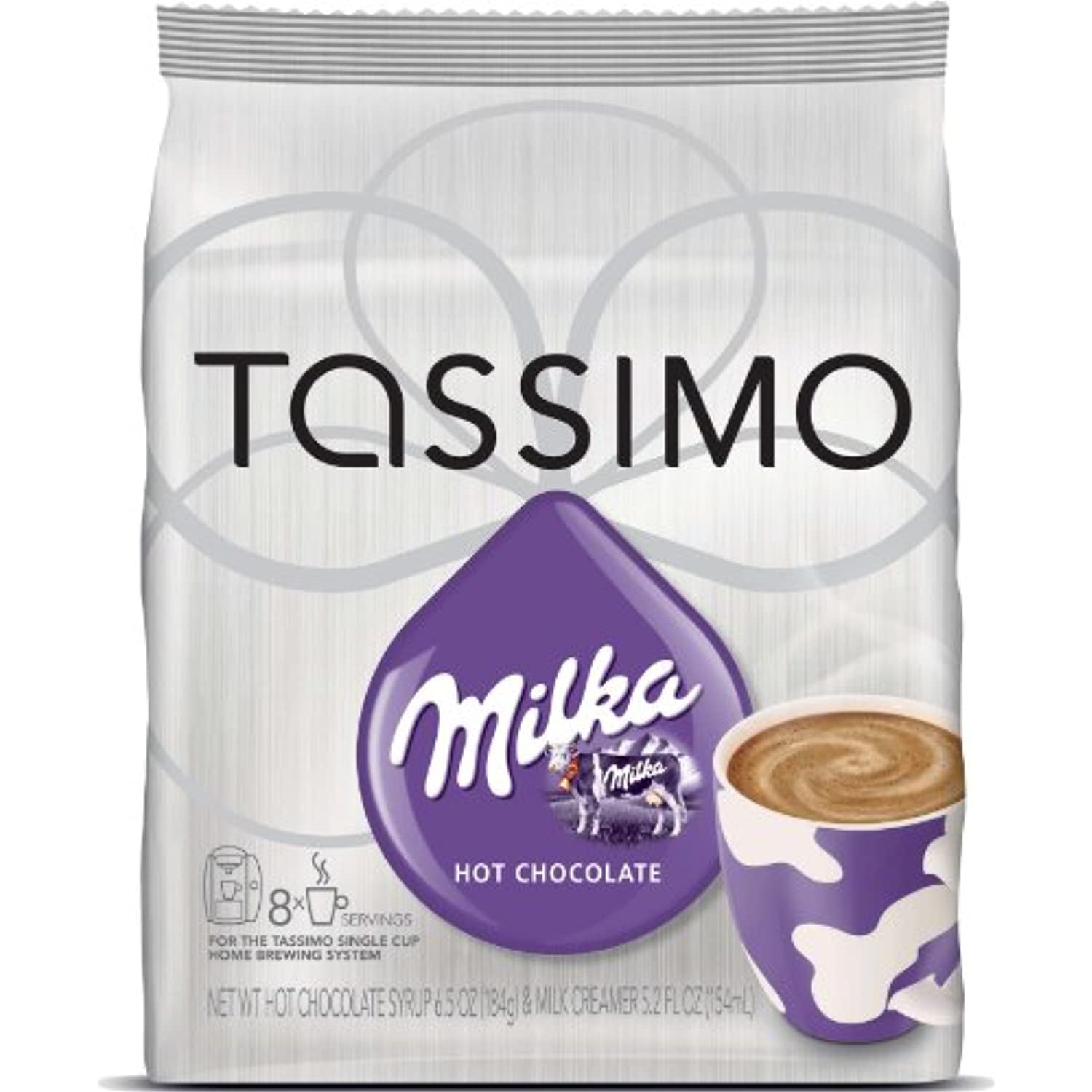 Tassimo Milka Cacao-Specialty Cup Sizes, paquete de 3, chocolate, cápsula,  24 discos en T / porciones