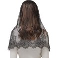 thumbnail image 5 of (Blanco) Estilo español Encaje Tradicional Vintage Inspirado Forma infinita Mantilla Velo Latín Mass Head Covering, 5 of 5