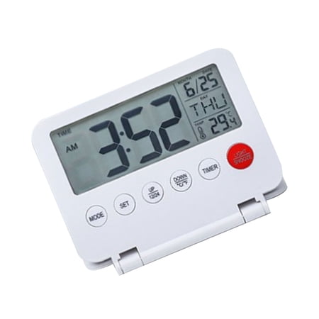 Multipurpose Travel Foldable Electronic Clock with Alarm Temperature and Date LCD Display Backlight for Everyday Use
