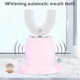 thumbnail image 1 of Toothbrush Electric U-Shape Teeth Whitening Waterproof Hand Free Tooth Cleaning Tool, Pink, Toothbrush Set, 1 of 9