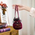 thumbnail image 3 of Coofit Christmas Drawstring Gift Bag Lint Fake Pearl Candy Bag Drawstring Treat Bag, 3 of 10