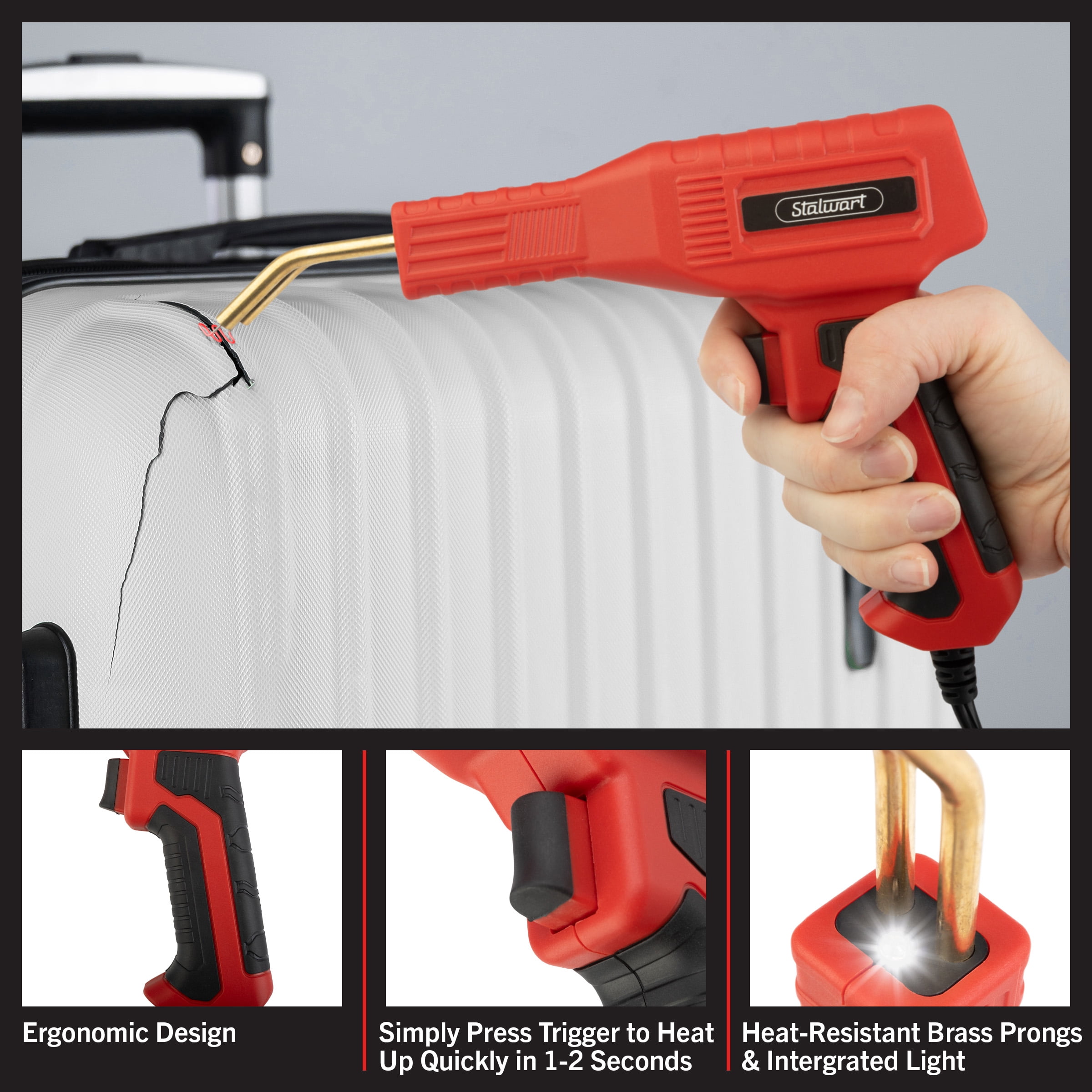 Stalwart 120V/50W Plastic Welder with 200PCS Staples, Cutter, and Knife
