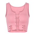 thumbnail image 1 of Gibobby Corto espalda descubierta personalidad Pin sin mangas Racerback chaleco Sexy Fat Sister sujetador grande chaleco(Rosa,CH), 1 of 5
