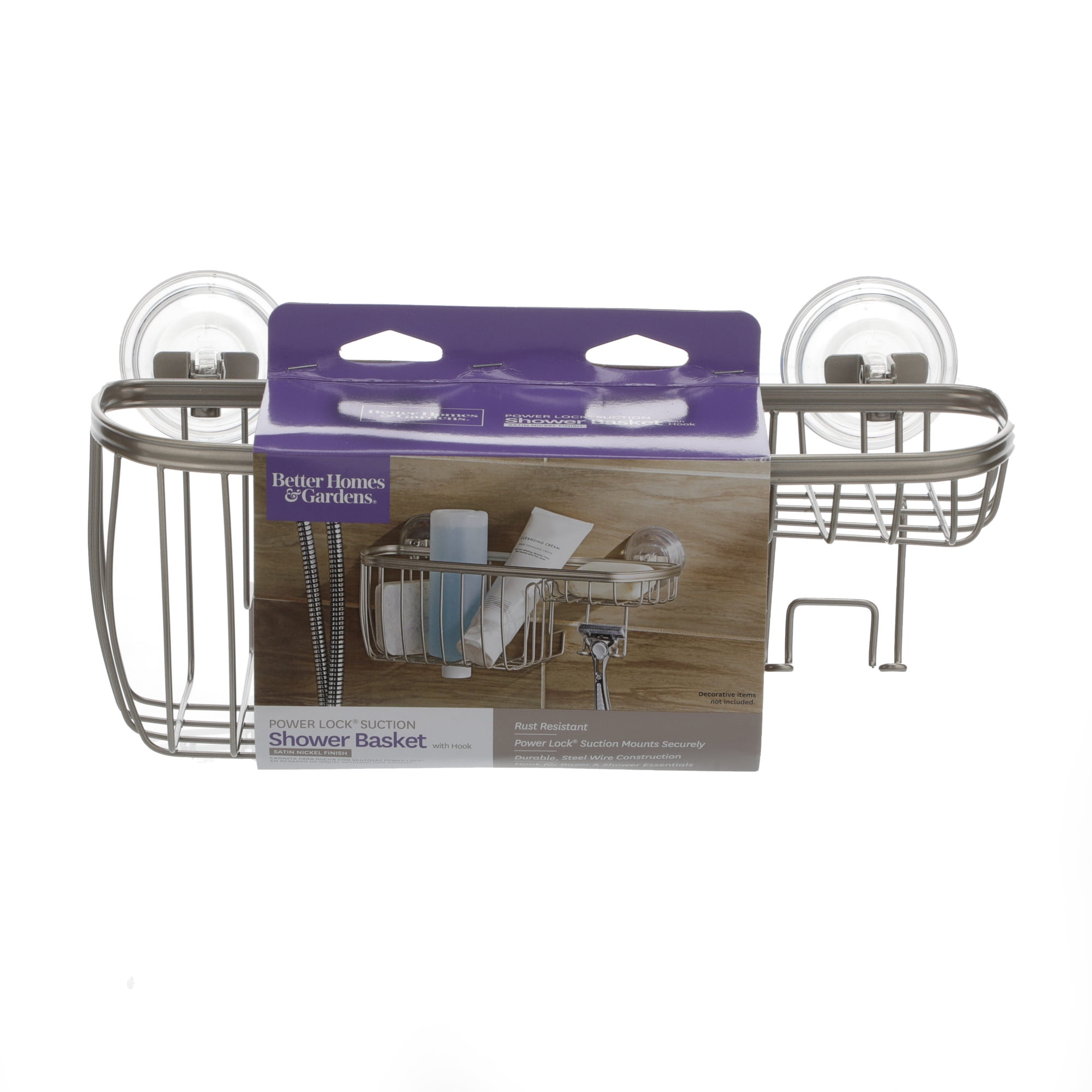 Better Homes & Gardens Satin Suction Shower Basket