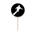 thumbnail image 1 of Skateboarding Sport Black Outline Toothpick Flags Round Labels Party Decoration, 1 of 3