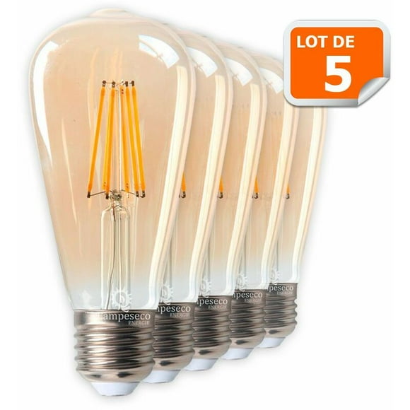 Vintage Edison Light Bulb, Decorative Light Bulb With Amber Glass Cover For Vintage Inspired Style, Standard E26 Base, 5PCS