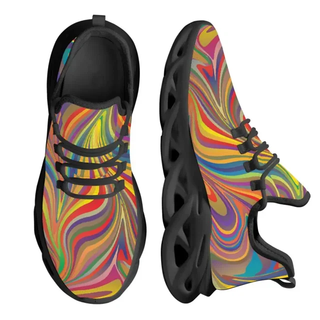 Chaussures d'Extérieur Respirantes en Maille Colorée Mode Chaussures Décontractées Confortables Chaussures de Course de Printemps Plates et Douces