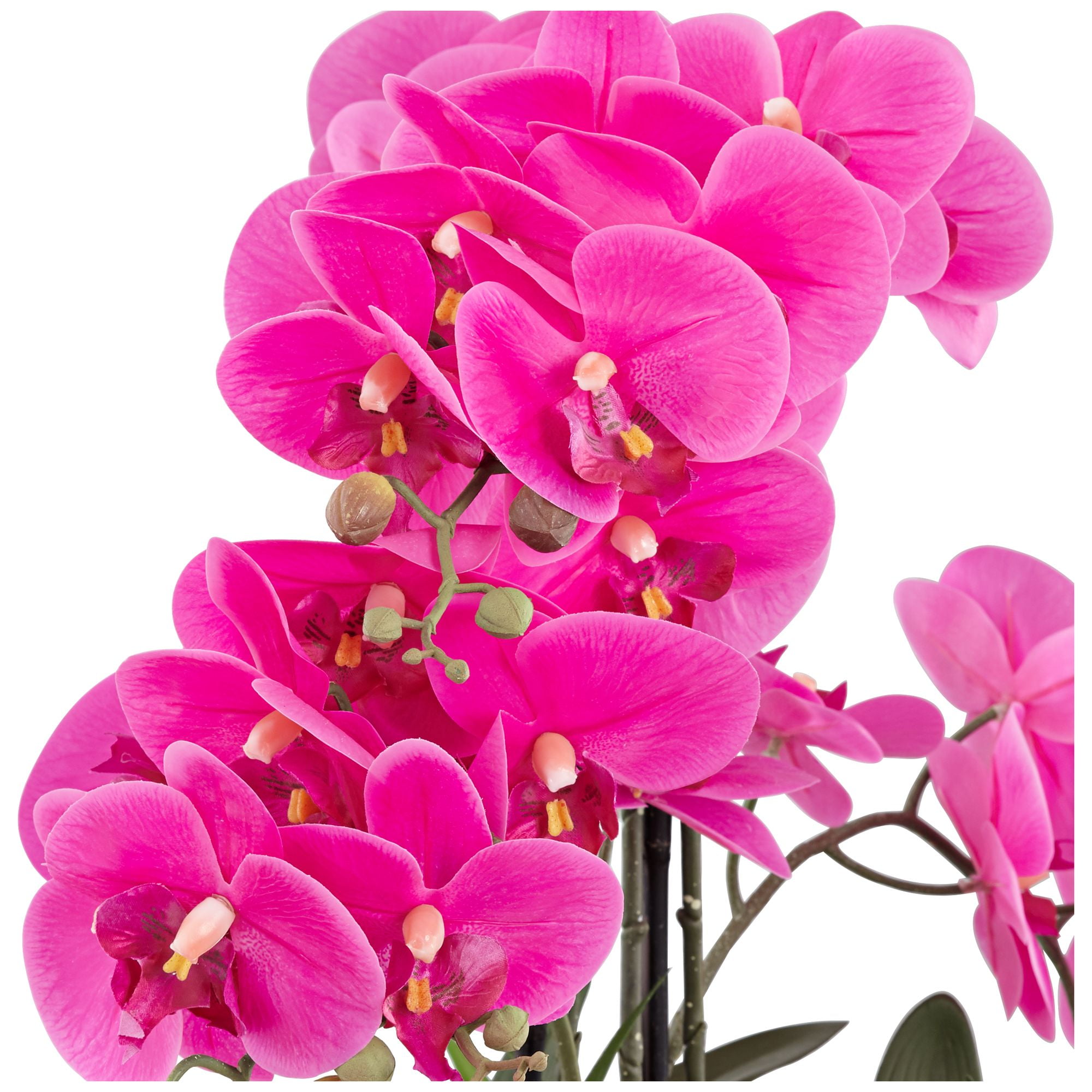 Dahlia Studios Potted Silk Faux Artificial Flowers Realistic Pink Orchid in Ceramic Pot for Home Decoration Living Room 28" High