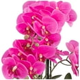 thumbnail image 3 of Dahlia Studios Potted Silk Faux Artificial Flowers Realistic Pink Orchid in Ceramic Pot for Home Decoration Living Room 28" High, 3 of 6