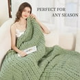 thumbnail image 4 of Admitrack Chunky Knit Blanket Chenille Throw Blanket Sage Green 51"x63", 4 of 16