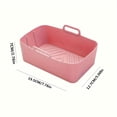 thumbnail image 5 of 2pcs Set of Food-grade Silicone Air Fryer Liner Tray, Rectangular Oven Mat Baking Pan, Suitable for Pans, Easy to Clean and Reusable, 5 of 5