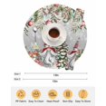 thumbnail image 6 of 13 Inch Round Placemats Set of 4, Grey Gnomes Christmas Non Slip Heat Insulation PP Table Mats, Red Xmas Balls Snowflake Tree Washable Place Mats for Kitchen Dining Party Table Decor, 6 of 7