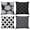 Black, variant on AEOI Set of 4 Navy Blue White Outdoor Throw Pillow Covers, Dahlia Floral & Geometric Moroccan Pattern Decorative Cushion Cases 16x16 Inch, Water Resistant Patio Sofa Couch Pillow Covers, No Insert