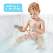 Yookidoo Elephant Baby Bath Shower Head - Water Spout for Newborns, Infants & Toddlers (Pink)