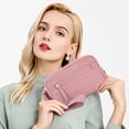 thumbnail image 5 of Wristlet Wallet for Women, Nylon Quilted Clutch with Wrist Strap, Compact Card Holder and Cash Organizer for Everyday Use, 5 of 5