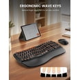 thumbnail image 4 of Ergonomic Wireless Keyboard and Mouse Combo, 2.4G Full Size Wave Keyboard with Cushioned Palm Rest, 3 DPI Adjustable Mouse, USB-A & C Compatible with Computer, Laptop, Mac & Tablet, 4 of 9