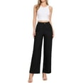 thumbnail image 2 of Allegra K Wide Leg Dress Pants for Women's Casual Work High Waisted Dressy Trousers XS Black, 2 of 5