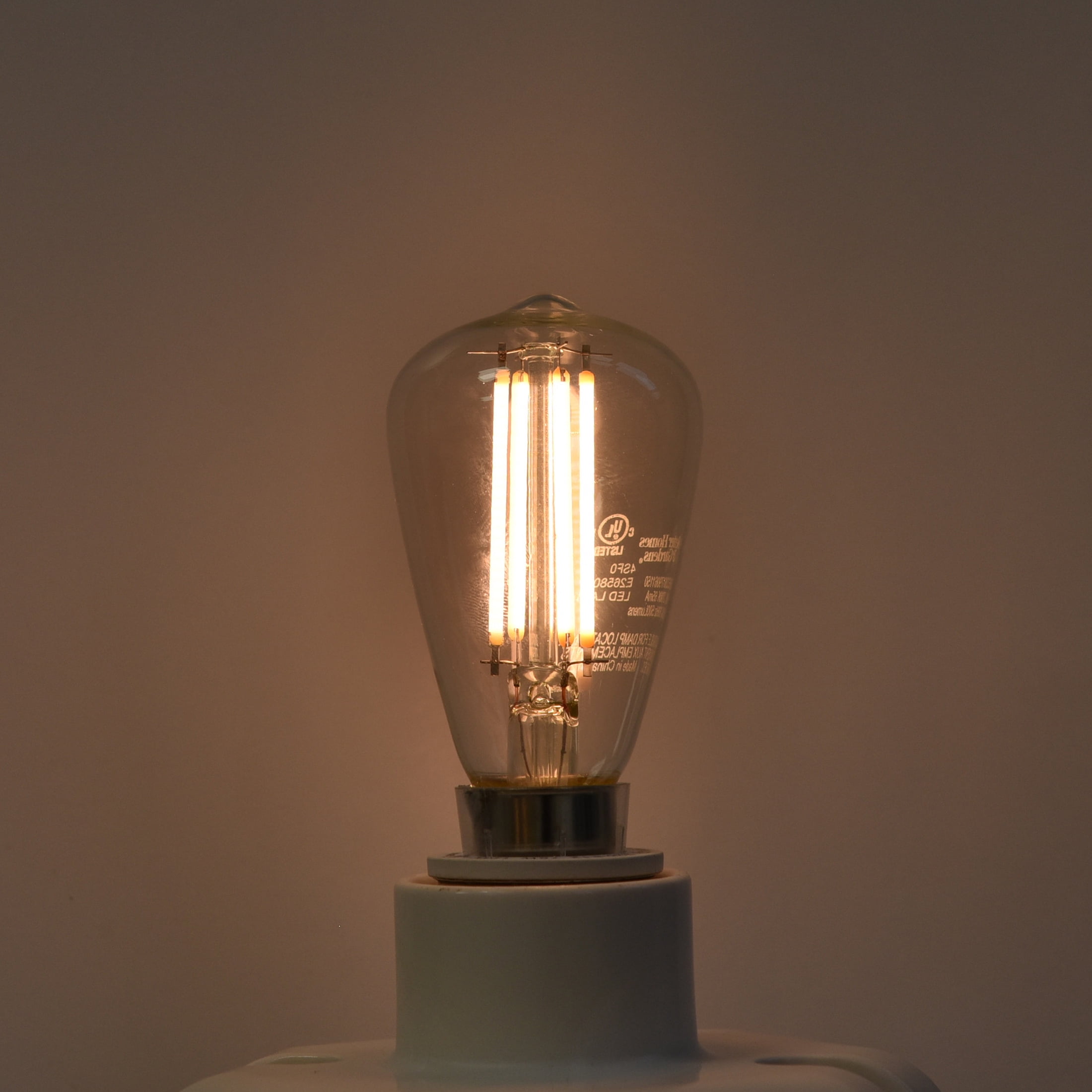 Better Homes & Gardens ST12 LED Light Bulb, 4.5 Watts (60W Equivalent) Soft White, E12 Base, 2 Pack