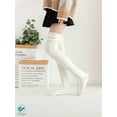 thumbnail image 5 of Deago Women's Cable Knitted Thigh High Boot Socks Long Winter Over Knee Stockings Leg Warmers (Beige), 5 of 7