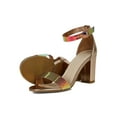 thumbnail image 4 of Women Holographic Metallic Ankle Strap Chunky Heel Sandal 18587, 4 of 6