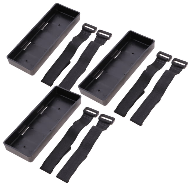 3 piezas Soporte de Caja de Batería para Coche RC 1/10 1/8 Baoblaze Negro