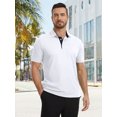 thumbnail image 5 of QPNGRP Mens Polo Shirts Short Sleeve Casual Regular Stylish Dry Fit Performance Designed Collared Golf Polo Shirts for Men, 5 of 7