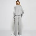 thumbnail image 7 of Huankd Two Piece Outfits Half Zip Sweatshirt Sweatsuit Lounge Sets for Women Matching Set Wide Leg Sweatpant Tracksuit Light Gray 2XL, 7 of 7