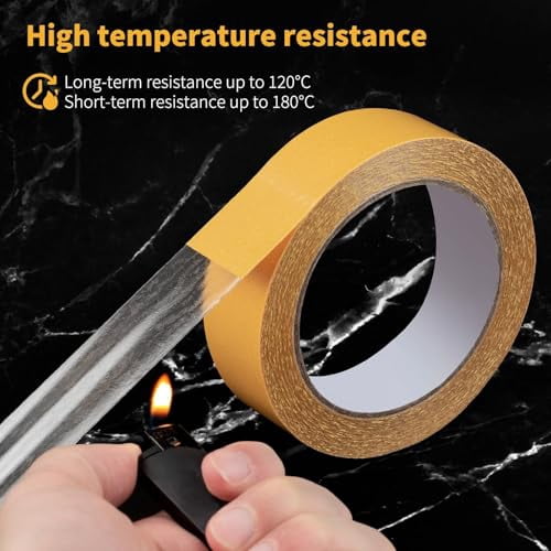 Ultra-Thin Clear Double Sided Tape Heavy Duty 2Inch X 66Feet Two Sides Strong Stick Mounting Adhesive Tape For Rug Fixed,DIY Crafts,Poster,Arts,Fixed Clothes,Paste Photo,Scrapbook,Gift Wrap,Woodw